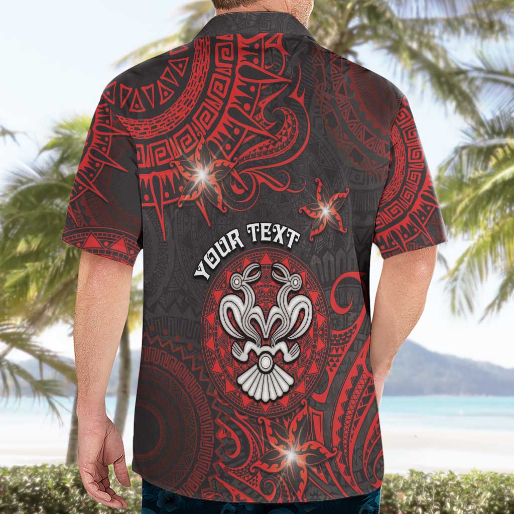Personalised Easter Island Hawaiian Shirt Hibiscus Polynesian Tribal Pattern