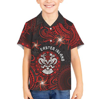 Personalised Easter Island Kid Hawaiian Shirt Hibiscus Polynesian Tribal Pattern