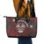 Easter Island Leather Tote Bag Hibiscus Polynesian Tribal Pattern