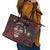 Easter Island Leather Tote Bag Hibiscus Polynesian Tribal Pattern