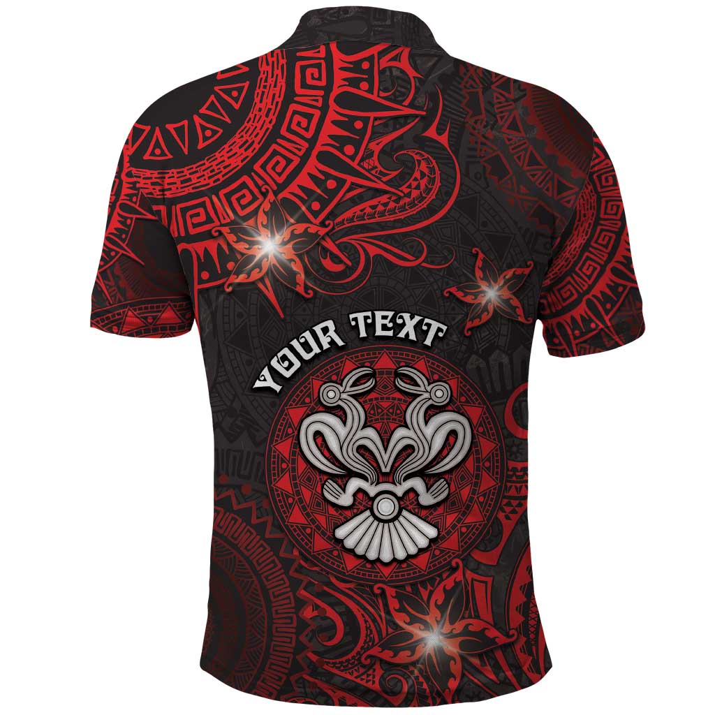 Personalised Easter Island Polo Shirt Hibiscus Polynesian Tribal Pattern