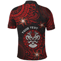 Personalised Easter Island Polo Shirt Hibiscus Polynesian Tribal Pattern