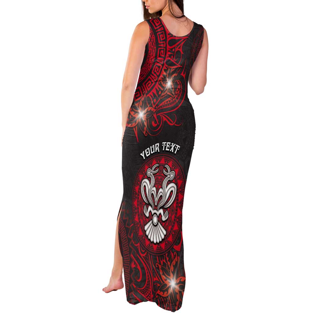 Personalised Easter Island Tank Maxi Dress Hibiscus Polynesian Tribal Pattern