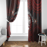 Easter Island Window Curtain Hibiscus Polynesian Tribal Pattern