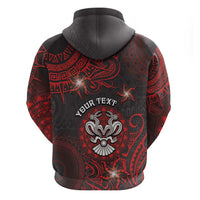 Personalised Easter Island Zip Hoodie Hibiscus Polynesian Tribal Pattern