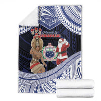 Samoa Christmas Blanket Samoan Siva Dance With Santa - Polynesian Pride