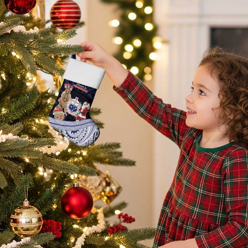 Samoa Christmas Stocking Samoan Siva Dance With Santa - Polynesian Pride