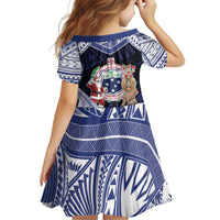 Samoa Christmas Family Matching Off The Shoulder Long Sleeve Dress and Hawaiian Shirt Samoan Siva Dance With Santa - Polynesian Pride