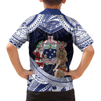 Samoa Christmas Family Matching Off Shoulder Maxi Dress and Hawaiian Shirt Samoan Siva Dance With Santa - Polynesian Pride