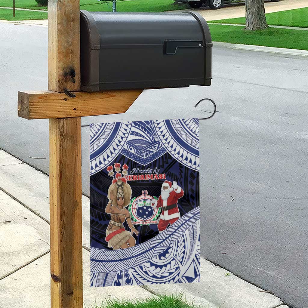 Samoa Christmas Garden Flag Samoan Siva Dance With Santa - Polynesian Pride