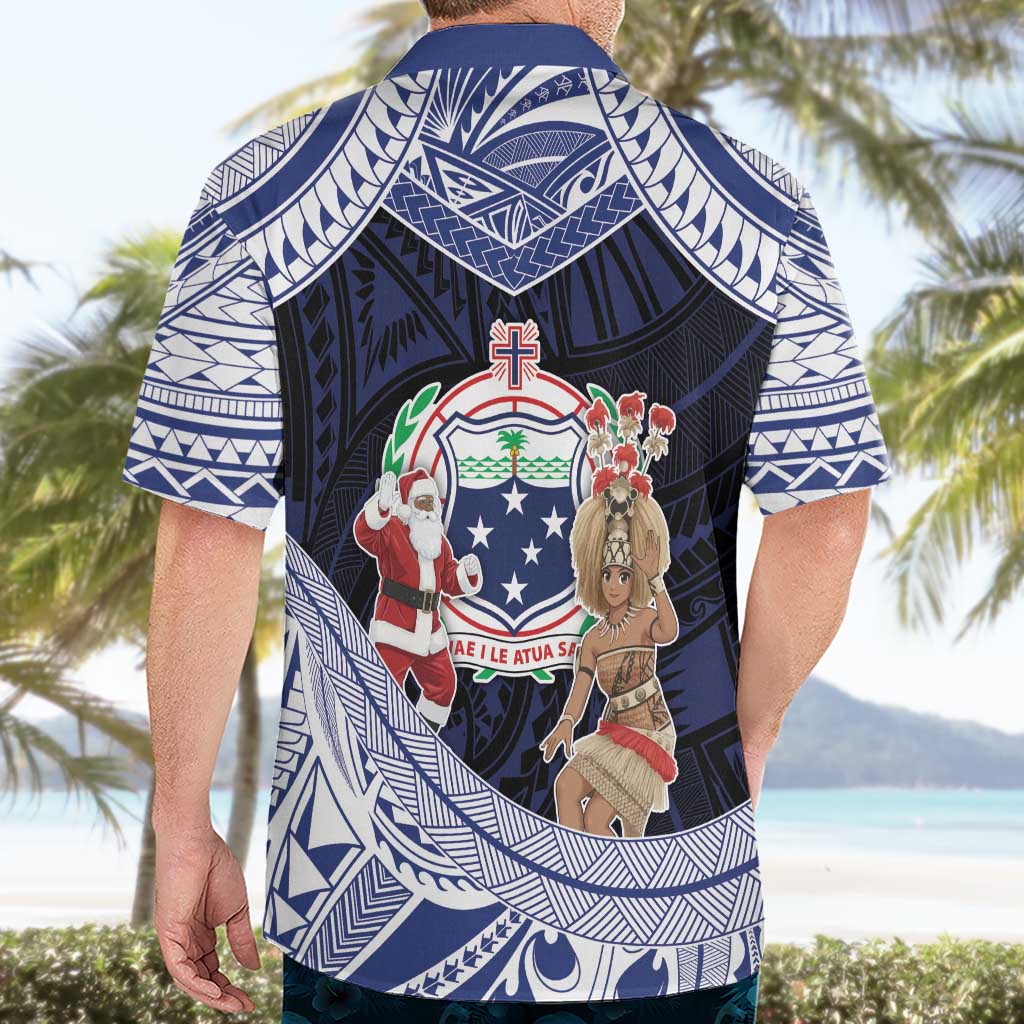 Samoa Christmas Hawaiian Shirt Samoan Siva Dance With Santa - Polynesian Pride