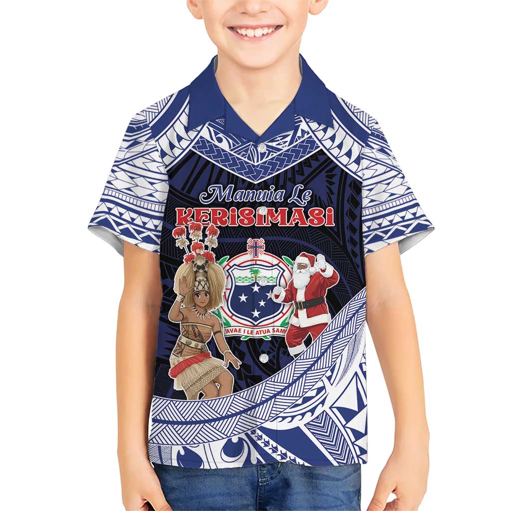 Samoa Christmas Hawaiian Shirt Samoan Siva Dance With Santa - Polynesian Pride