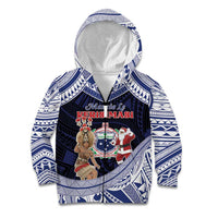 Samoa Christmas Kid Hoodie Samoan Siva Dance With Santa - Polynesian Pride
