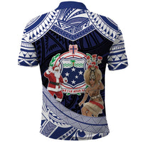 Samoa Christmas Polo Shirt Samoan Siva Dance With Santa - Polynesian Pride