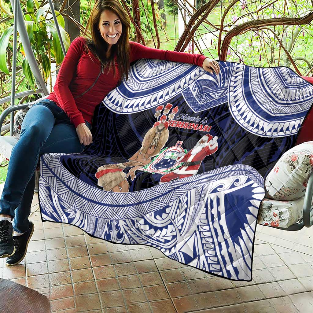 Samoa Christmas Quilt Samoan Siva Dance With Santa - Polynesian Pride