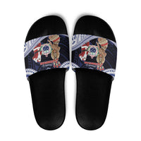 Samoa Christmas Slide Sandals Samoan Siva Dance With Santa - Polynesian Pride