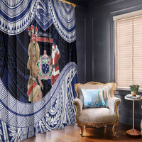 Samoa Christmas Window Curtain Samoan Siva Dance With Santa - Polynesian Pride