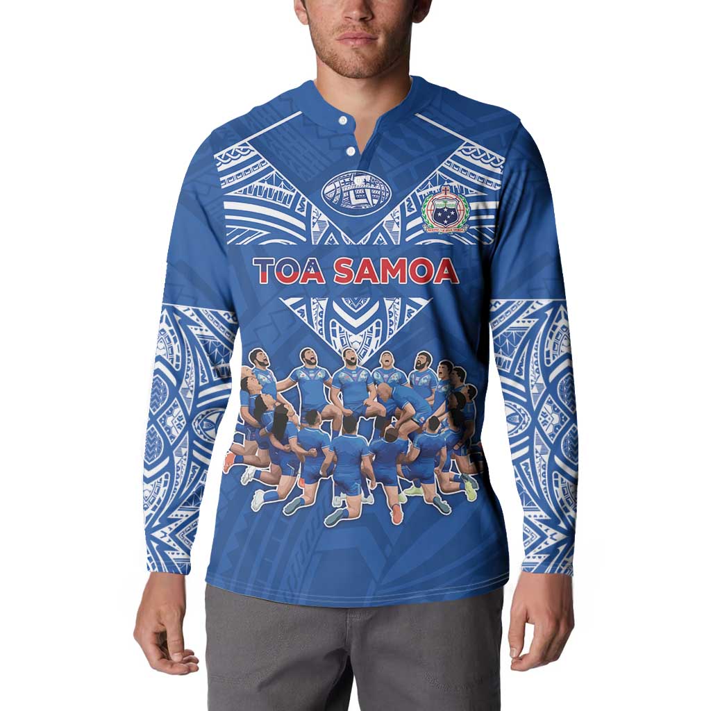 Toa Samoa Button Sweatshirt Samoan Warrior Spirit Rugby - Polynesian Pride