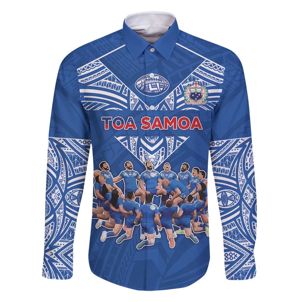 Toa Samoa Family Matching Long Sleeve Bodycon Dress and Hawaiian Shirt Samoan Warrior Spirit Rugby - Polynesian Pride