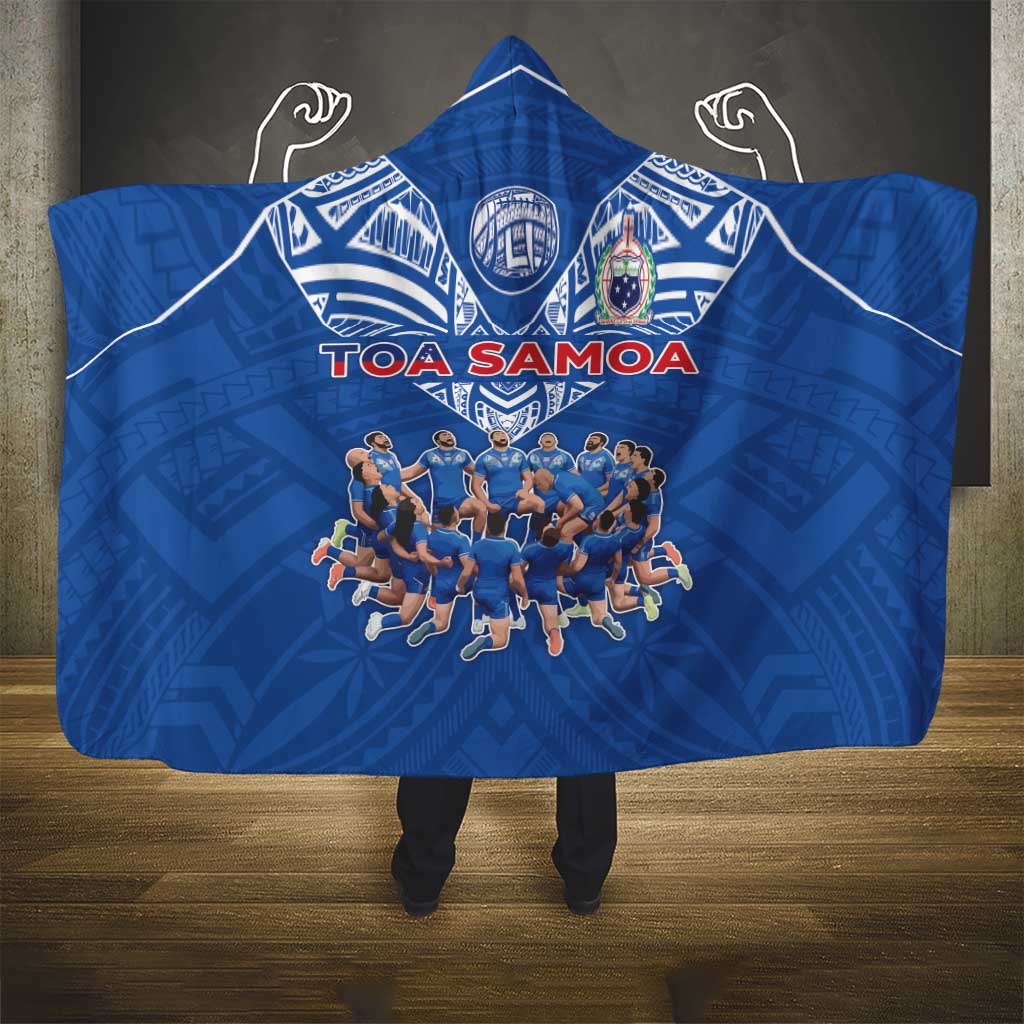 Toa Samoa Hooded Blanket Samoan Warrior Spirit Rugby - Polynesian Pride