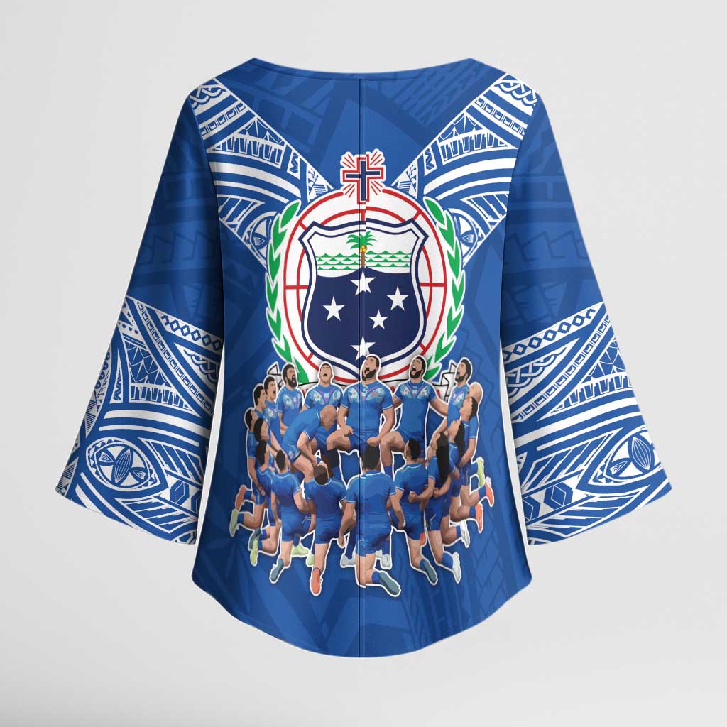 Toa Samoa Kimono Sleeve Blouse Samoan Warrior Spirit Rugby - Polynesian Pride