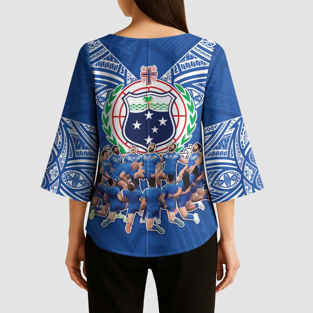Toa Samoa Kimono Sleeve Blouse Samoan Warrior Spirit Rugby - Polynesian Pride