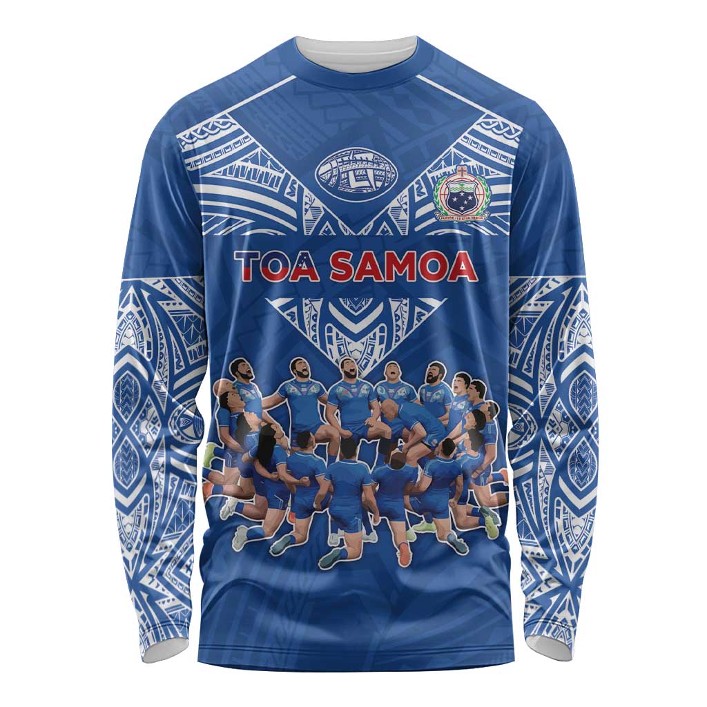 Toa Samoa Long Sleeve Shirt Samoan Warrior Spirit Rugby - Polynesian Pride