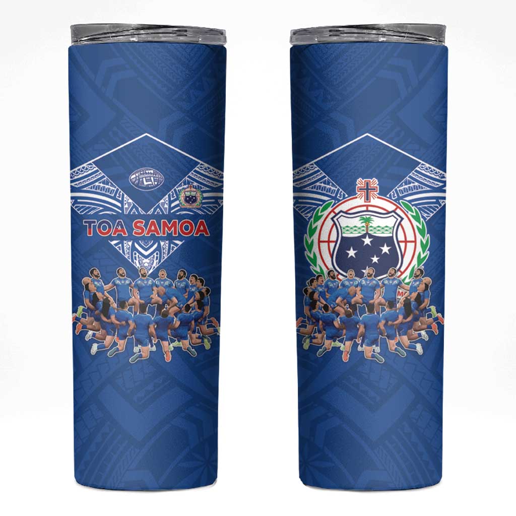 Toa Samoa Skinny Tumbler Samoan Warrior Spirit Rugby - Polynesian Pride