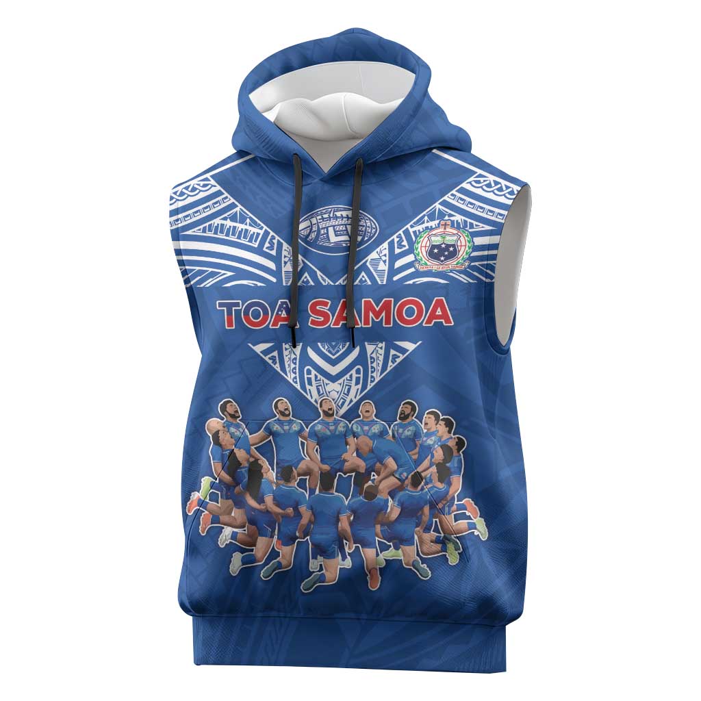 Toa Samoa Sleeveless Hoodie Samoan Warrior Spirit Rugby - Polynesian Pride