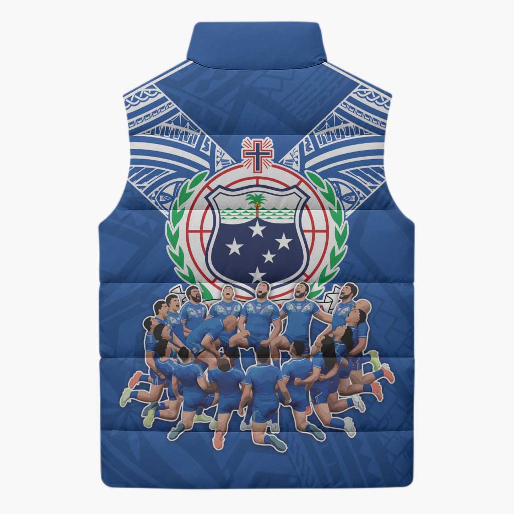 Toa Samoa Sleeveless Puffer Jacket Samoan Warrior Spirit Rugby - Polynesian Pride
