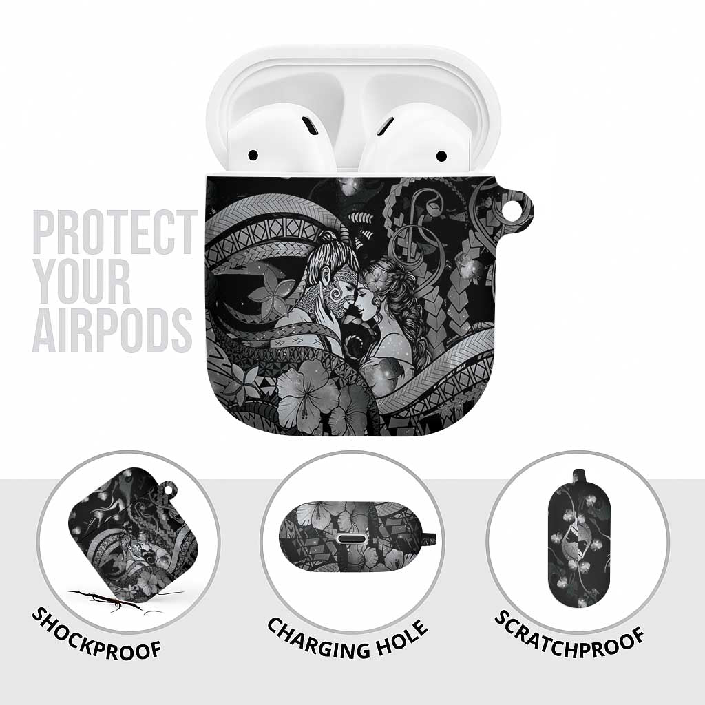 Maori Romantic Valentine AirPods Case The Hongi Kiss Black Galaxy DT05 - Polynesian Pride