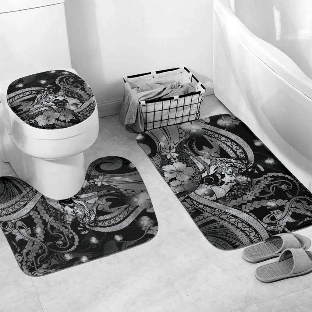 Maori Romantic Valentine Bathroom Set The Hongi Kiss Black Galaxy