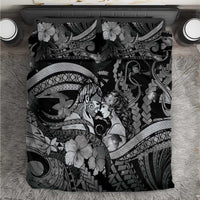 Maori Romantic Valentine Bedding Set The Hongi Kiss Black Galaxy