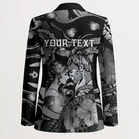 Personalised Maori Romantic Valentine Blazer The Hongi Kiss Black Galaxy