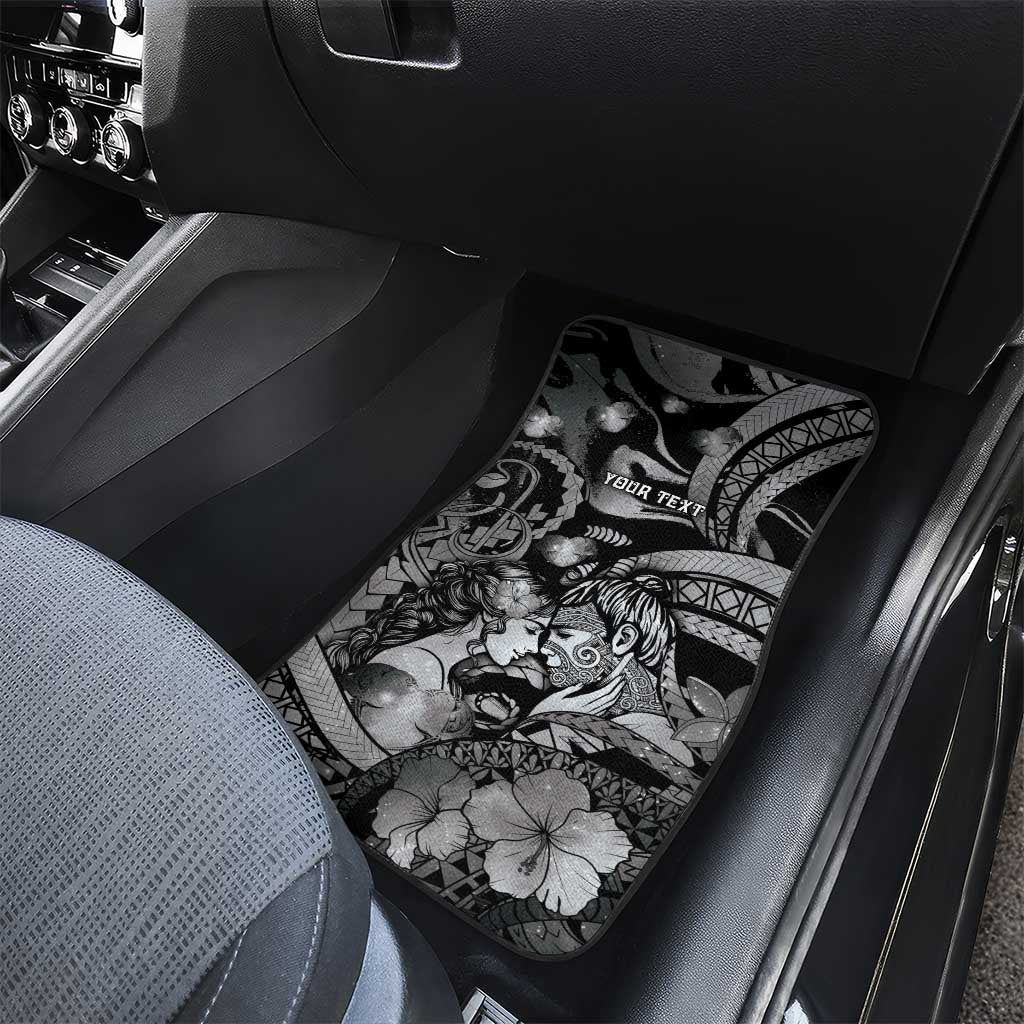 Personalised Maori Romantic Valentine Car Mats The Hongi Kiss Black Galaxy