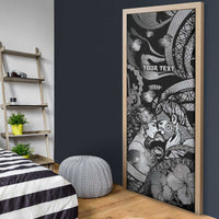 Personalised Maori Romantic Valentine Door Cover The Hongi Kiss Black Galaxy