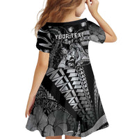 Personalised Maori Romantic Valentine Family Matching Off Shoulder Short Dress and Hawaiian Shirt The Hongi Kiss Black Galaxy DT05 - Polynesian Pride