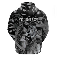 Personalised Maori Romantic Valentine Hoodie The Hongi Kiss Black Galaxy