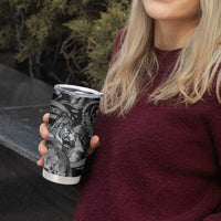 Personalised Maori Romantic Valentine Tumbler Cup The Hongi Kiss Black Galaxy