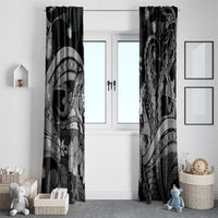 Maori Romantic Valentine Window Curtain The Hongi Kiss Black Galaxy