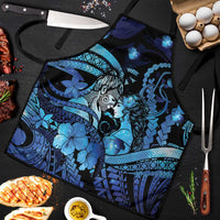 Maori Romantic Valentine Apron The Hongi Kiss Blue Galaxy