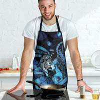 Maori Romantic Valentine Apron The Hongi Kiss Blue Galaxy