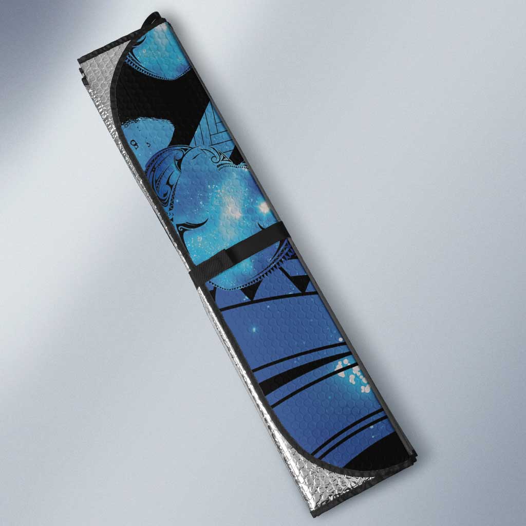 Maori Romantic Valentine Auto Sun Shade The Hongi Kiss Blue Galaxy