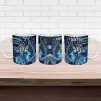Personalised Maori Romantic Valentine Ceramic Mug The Hongi Kiss Blue Galaxy