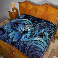 Maori Romantic Valentine Quilt The Hongi Kiss Blue Galaxy