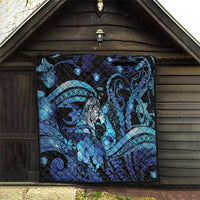 Maori Romantic Valentine Quilt The Hongi Kiss Blue Galaxy