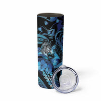 Personalised Maori Romantic Valentine Skinny Tumbler The Hongi Kiss Blue Galaxy