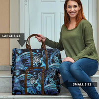 Maori Romantic Valentine Travel Bag The Hongi Kiss Blue Galaxy