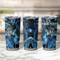 Personalised Maori Romantic Valentine Tumbler Cup The Hongi Kiss Blue Galaxy