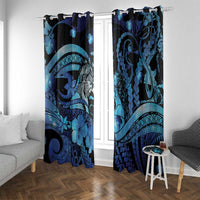 Maori Romantic Valentine Window Curtain The Hongi Kiss Blue Galaxy